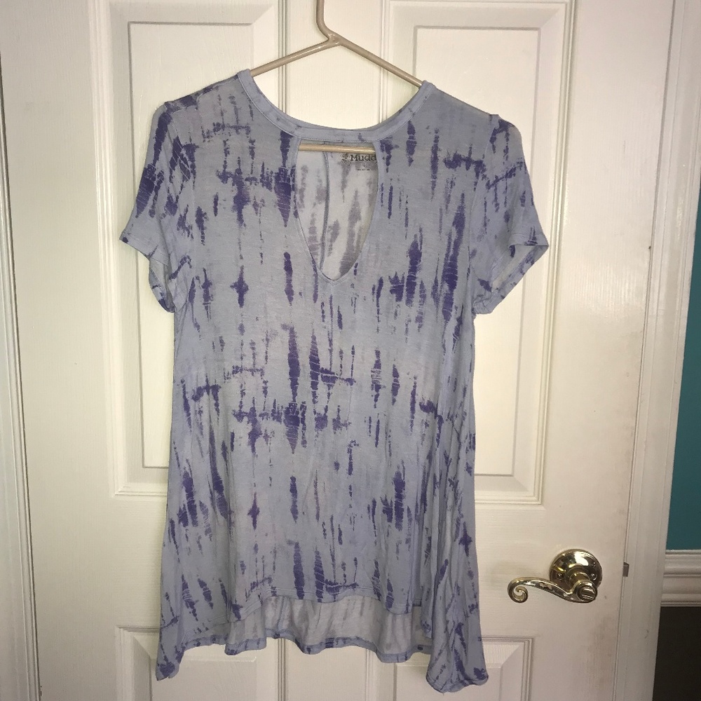 Purple Dyed Cut-out Tee